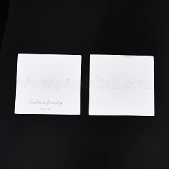 長方形の厚紙ジュエリーディスプレイカード  ピアス用  ジュエリーハングタグ  ホワイト  6x6x0.05cm&nbsp;CDIS-N002-006