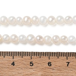 天然養殖淡水パールビーズ連売り  グレード2a+  ポテト  ベージュ  4~4.5mm  穴：0.5mm  約76~77個/連  13.66''（34.7センチメートル）&nbsp;PA-CBAC463-03