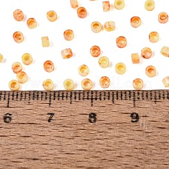 不透明なピカソシリンダーガラスビーズ  丸い穴  ダークオレンジ  2.5x1.5mm  穴：1.2~1.4mm  約30000個/ポンド&nbsp;SEED-Q039-06A-01