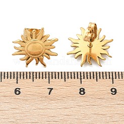 Ion Plating(IP) 304 Stainless Steel Sun Stud Earrings for Women&nbsp;EJEW-F300-10G