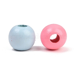 天然木ビーズ80色4個  染め  ラウンド  ミックスカラー  14x13mm  穴：3.5~4.5mm  20個/カラー&nbsp;WOOD-YW0001-35