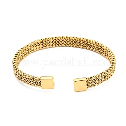 304 Stainless Steel Wire Mesh Cuff Bangles for Women&nbsp;LS-BJEW-D022-01A-G