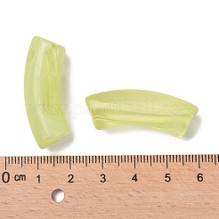 アクリルビーズ  天然石風  カーブチューブ  緑黄  34.5x13x11mm  穴：3.5mm  約155個/500g&nbsp;SACR-S678-096