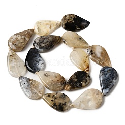 天然のアフリカオパールビーズ連売り  フラットティアドロップ  25~34x16~20x5~6mm  穴：1.6mm  約13~15個/連  16.34''（41.5cm）〜16.93''（43cm）&nbsp;G-D365-A01