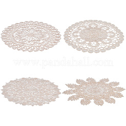 4Pcs 4 Styles Polyester Lace Coaster&nbsp;AJEW-CY0002-07B