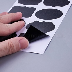 防水黒板ステッカーラベル  粘着ステッカー  キッチンパントリー家庭用ボトルとオフィスラベルステッカー  ブラック  15.6x11.5x0.02cm&nbsp;DIY-WH0143-39