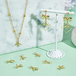 10Pcs Rack Plating Brass Micro Pave Cubic Zirconia Charms&nbsp;KK-BBC0012-90