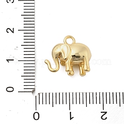 真鍮チャーム  象のチャーム  ゴールドカラー  12x14x7mm  穴：1.8mm&nbsp;KK-I380-09G