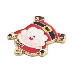 クリスマステーマ合金エナメルペンダント  ライトゴールド  サンタクロース  28x25x1.5mm  穴：1.6mm&nbsp;ENAM-D060-04H