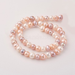 Natural Cultured Freshwater Pearl Beads Strands&nbsp;PEAR-G007-10-01