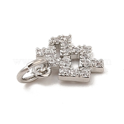 Brass Micro Pave Cubic Zirconia Charms&nbsp;KK-E077-02P-09
