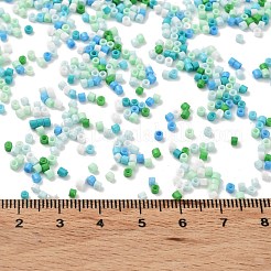 焼付塗装ガラスシードビーズ  シリンダー  アクアマリン  2x1.5mm  穴：1mm  約50398個/ポンド&nbsp;SEED-S042-05B-52