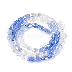 Electroplate Imitation Jade & Opaque & Transparent Glass Beads Strands&nbsp;EGLA-Q135-4x6MM-01B