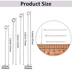 300Pcs 304 Stainless Steel Eye Pins&nbsp;STAS-YW0003-12A