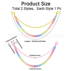 2Pcs 2 Colors Resin Double Layer Chain Belts for Pants&nbsp;AJEW-GF0011-20B