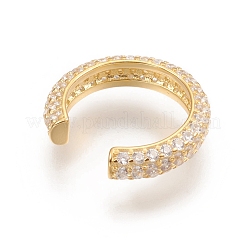 スターリングシルバーカフピアス925個  クリアキュービックジルコニア  リング  ゴールドカラー  13x12x2.5mm&nbsp;STER-D033-10G
