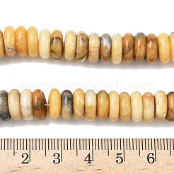 天然黄龍翡翠のビーズ連売り  ディスク  10~10.5x3.5~4mm  穴：1.2mm  約100個/連  14.96''（38センチメートル）&nbsp;G-B155-B03-4x10mm