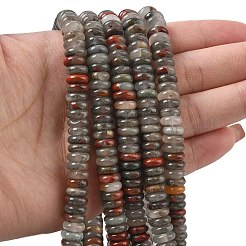 天然のアフリカブラッドストーンビーズ連売り  ディスク  8x3mm  穴：1.4mm  約125個/連  15.28''（38.8センチメートル）&nbsp;G-G329-A02-3x8mm