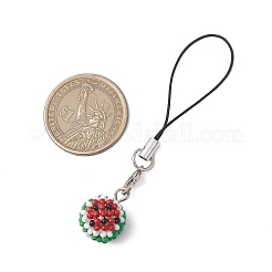 Watermelon Glass Seed Bead Beaded Charm Mobile Straps&nbsp;HJEW-MZ00183