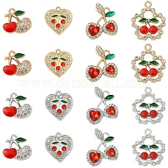 32Pcs 8 Styles Alloy Crystal Rhinestone Pendants&nbsp;FIND-YW0012-47