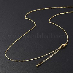 女性用真鍮リンクチェーンネックレス  304ステンレススチール製カニカン付き  ラックめっき  鉛フリー＆カドミウムフリー  長持ちメッキ  18KGP本金メッキ  18.01インチ（45.75cm）&nbsp;LS-NJEW-D302-35G