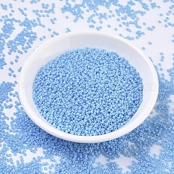 MIYUKIラウンドロカイユビーズ  日本製シードビーズ  （rr413fr）マットな不透明なターコイズブルーab  11/0  2x1.3mm  穴：0.8mm  約50000個/ポンド&nbsp;SEED-G007-RR0413FR