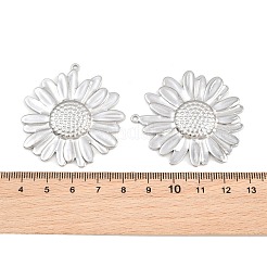 304ステンレスペンダント  デイジーチャーム  ステンレス鋼色  45.5x42.5x4mm  穴：1.8mm&nbsp;SA-CBAB51A-12P