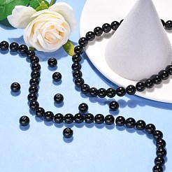 Synthetic Black Stone Beads Strands&nbsp;GSR10mmC044