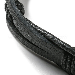 5Pcs 5 Style Adjustable Braided Imitation Leather Cord Bracelet Set with Waxed Cord for Men&nbsp;BJEW-F458-14