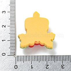 クリスマス不透明樹脂デコデンカボション  ヒイラギの葉  25.5x24x8mm&nbsp;RESI-U006-05G