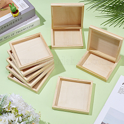 子供用3Dパズル木製トレイ  正方形  バリーウッド  12.1x12x1.45cm&nbsp;WOCR-WH0004-012
