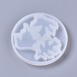 シリコンモールド  レジン型  UVレジン用  エポキシ樹脂ジュエリー作り  葉  ホワイト  76x8mm&nbsp;DIY-F041-13E
