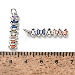 Brass Micro Pave Colorful Cubic Zirconia Pendants&nbsp;CU-CBA6E4E-18P