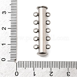 304ステンレススチール製スライドロック留め具  チューブ  1連  5穴  ステンレス鋼色  10mm  穴：30.5x10x7mm&nbsp;STAS-F350-05D-P
