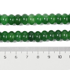 染め加工天然石ホワイトジェイドビーズ連売り  ロンデル  グリーン  10x6mm  穴：1.2mm  約63個/連  14.88''（37.8センチメートル）&nbsp;G-G107-A09-01