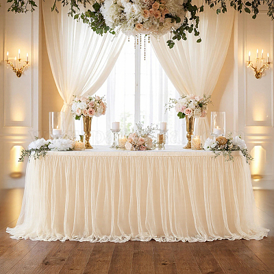 Polyester Table Skirt&nbsp;AJEW-WH20019-110C-1
