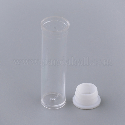 プラスチックビーズ収納ケース  ボトル  コラム  透明  39~40x10mm&nbsp;CON-S041-06-1