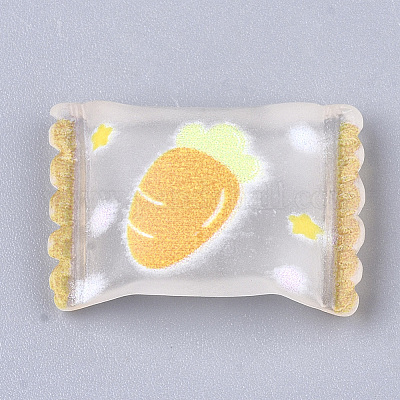 樹脂カボション  にんじん柄  キャンディ  オレンジ  15x21x6mm&nbsp;CRES-Q210-10A-1