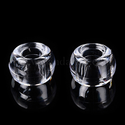 透明プラスチックビーズ  バレル  透明  9x6mm  穴：3.8mm&nbsp;X-KY-T025-01-E09-1