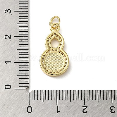 Brass Micro Pave Cubic Zirconia Pendants&nbsp;KK-Q808-26G-1