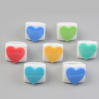 Opaque Acrylic Finger Rings&nbsp;X-RJEW-T010-13-1