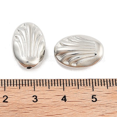 CCBプラスチックビーズ  オーバル  プラチナ  17x12x6mm  穴：1.6mm  約769個/500g&nbsp;CCB-S164-19P-1