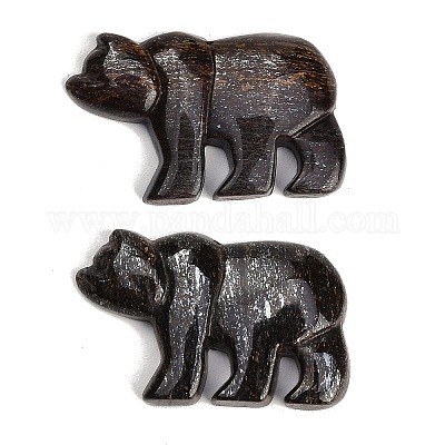 天然ブロンズ石彫刻ペンダント ズニ族のクマのチャーム 30~32.5x46
