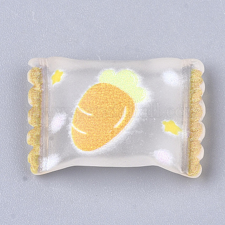 樹脂カボション  にんじん柄  キャンディ  オレンジ  15x21x6mm&nbsp;CRES-Q210-10A-1