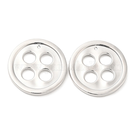 合金ペンダント  ボタン  プラチナ  28x3mm  穴：6mm&nbsp;FIND-E040-08P-1