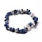 Natural Sodalite Chip Beads Stretch Bracelets, Inner Diameter: 2-3/8 inch(5.9cm), Beads: 4~10mm