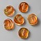 Transparent Glass Beads, Moon with Star, Chocolate, 14x12x6mm, Hole: 1.2mm