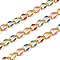 Brass Curb Chains, Cadmium Free & Lead Free, with Enamel, Spool, Long-Lasting Plated, Soldered, Golden, Colorful, Link: 10.3x7x1.25mm