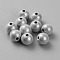 Plastic Beads, Round, Gray, 8mm, Hole: 1.2mm
