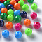 Opaque Acrylic Beads, Round, Mixed Color, 10x9mm, Hole: 2mm, about 940pcs/500g
